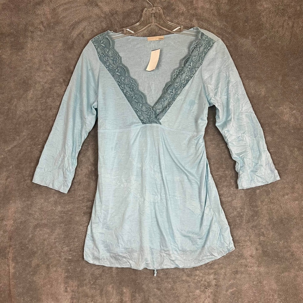 Vintage Y2K Fairy Top Womens L Deadstock Babydoll Lace Tie Back Made in USA